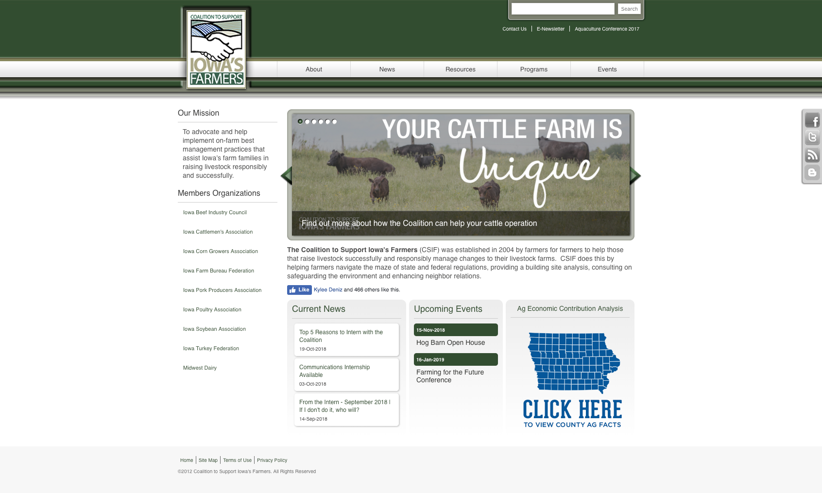 Coalition to Support Iowa's Farmers previous website