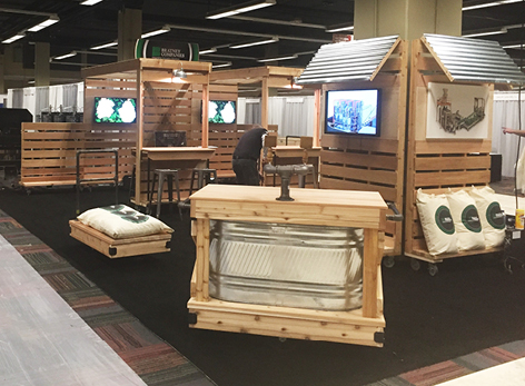 How we created a custom trade show booth that doubled as an after-hours event venue