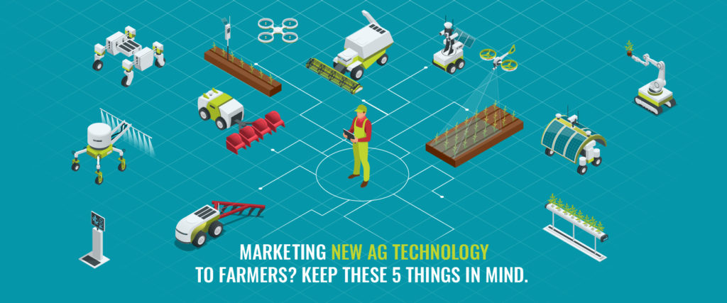 Farmer surrounded by ag technology