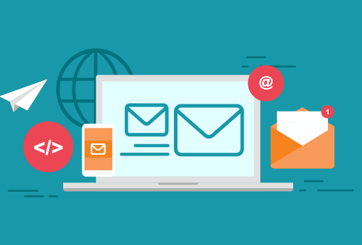 Computer screen showing custom email design vs a template email design